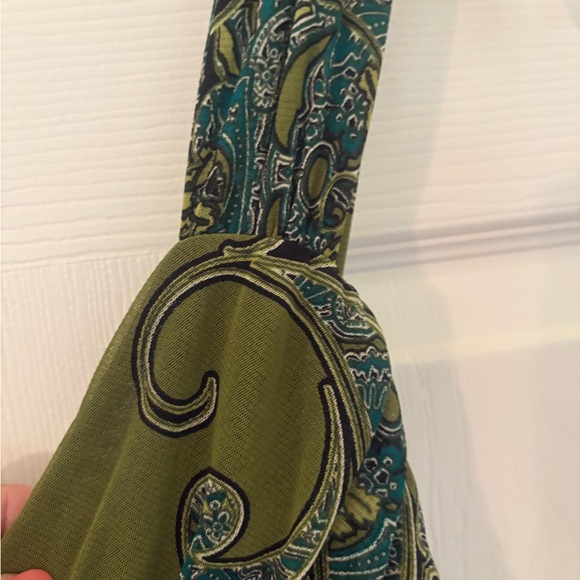 EUC, Apt. 9 Teal and Olive Paisley Print Lined, Sleeveless Dress, Sm. - Picture 5 of 7